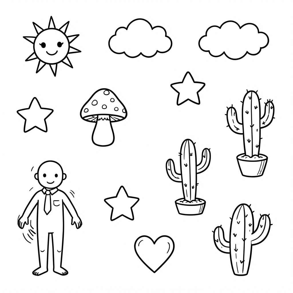 cute drawings — doodle sheet 1 (free download)