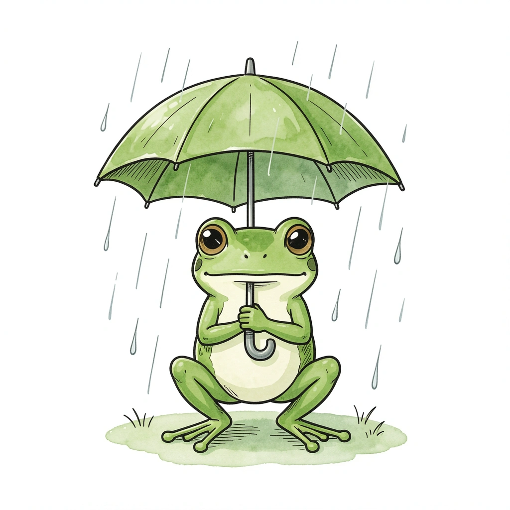 cute drawings — frog umbrella 3 (free download)