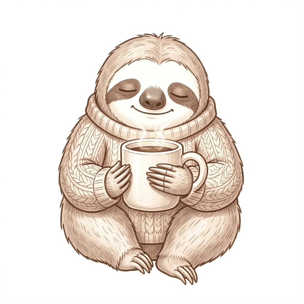 cute drawings — sloth coffee 1 (free download)