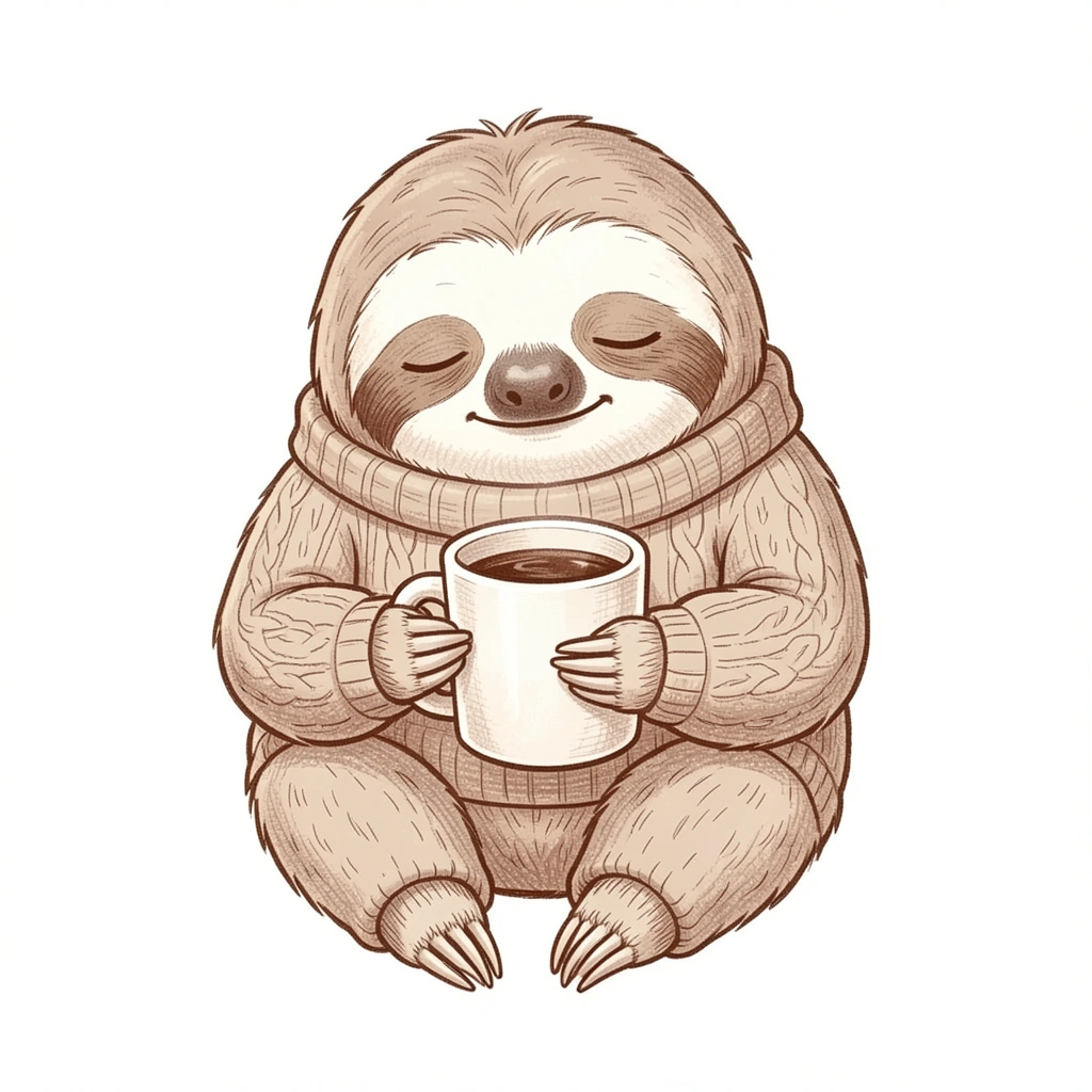cute drawings — sloth coffee 2 (free download)