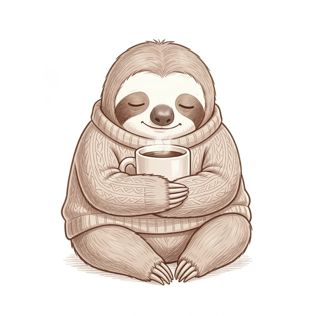 cute drawings — sloth coffee 3 (free download)