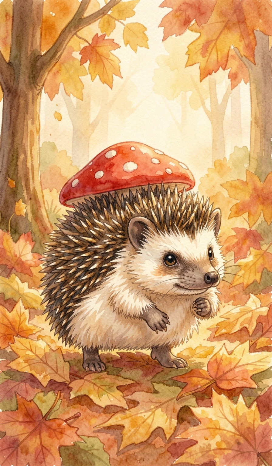 cute wallpapers — hedgehog autumn 4 (free download)