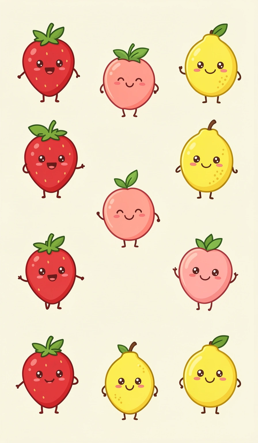 cute wallpapers — smiling fruits 1 (free download)
