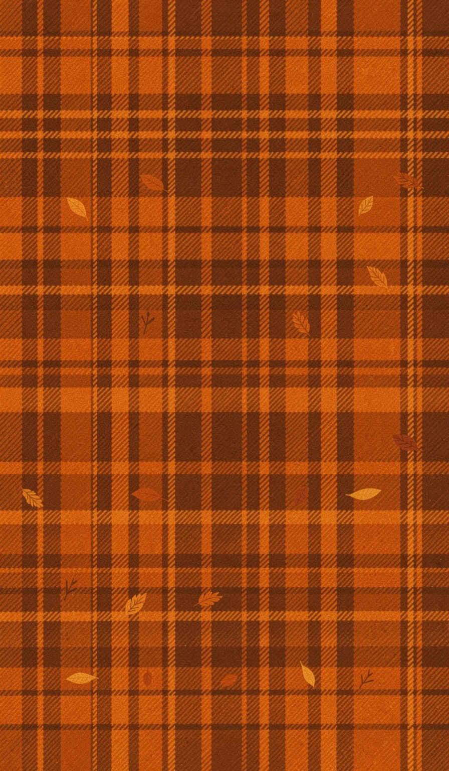 fall wallpaper — plaid leaves 2 (free download)