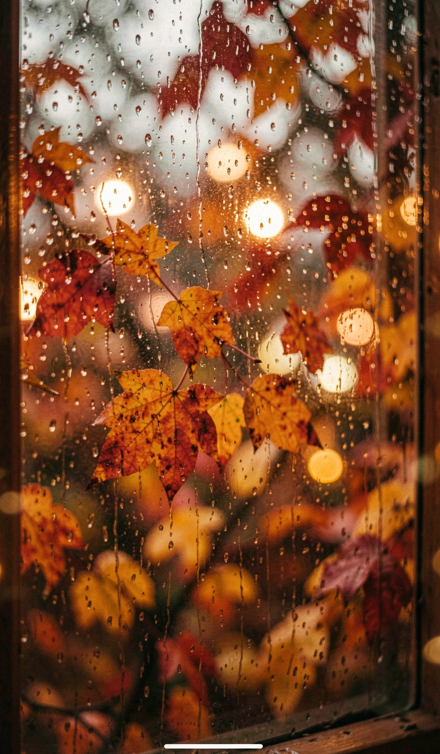 fall wallpaper — rain window 1 (free download)