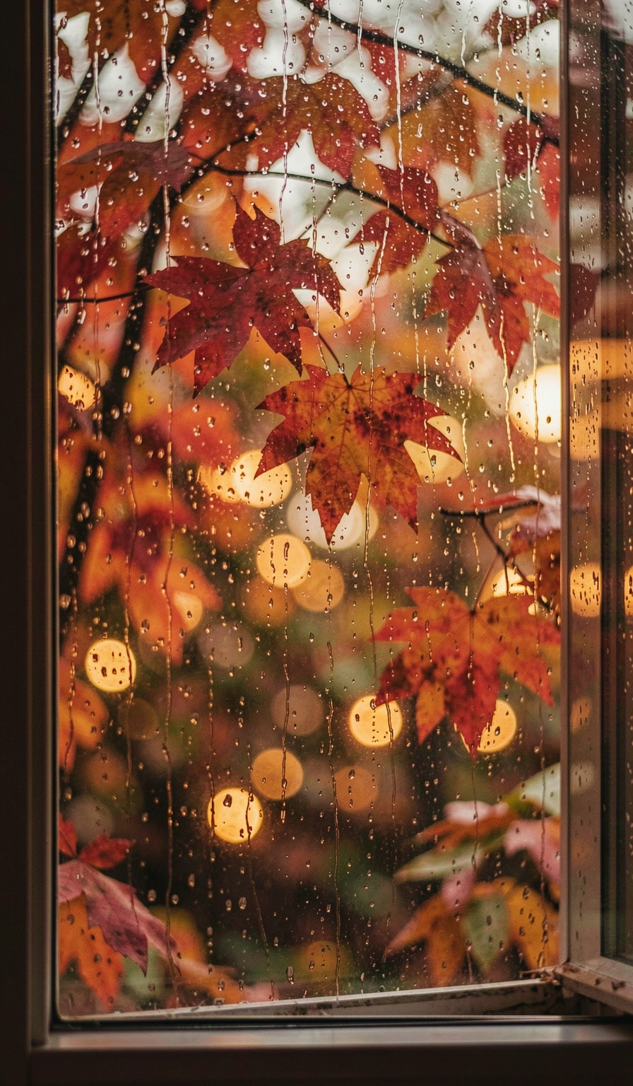 fall wallpaper — rain window 3 (free download)