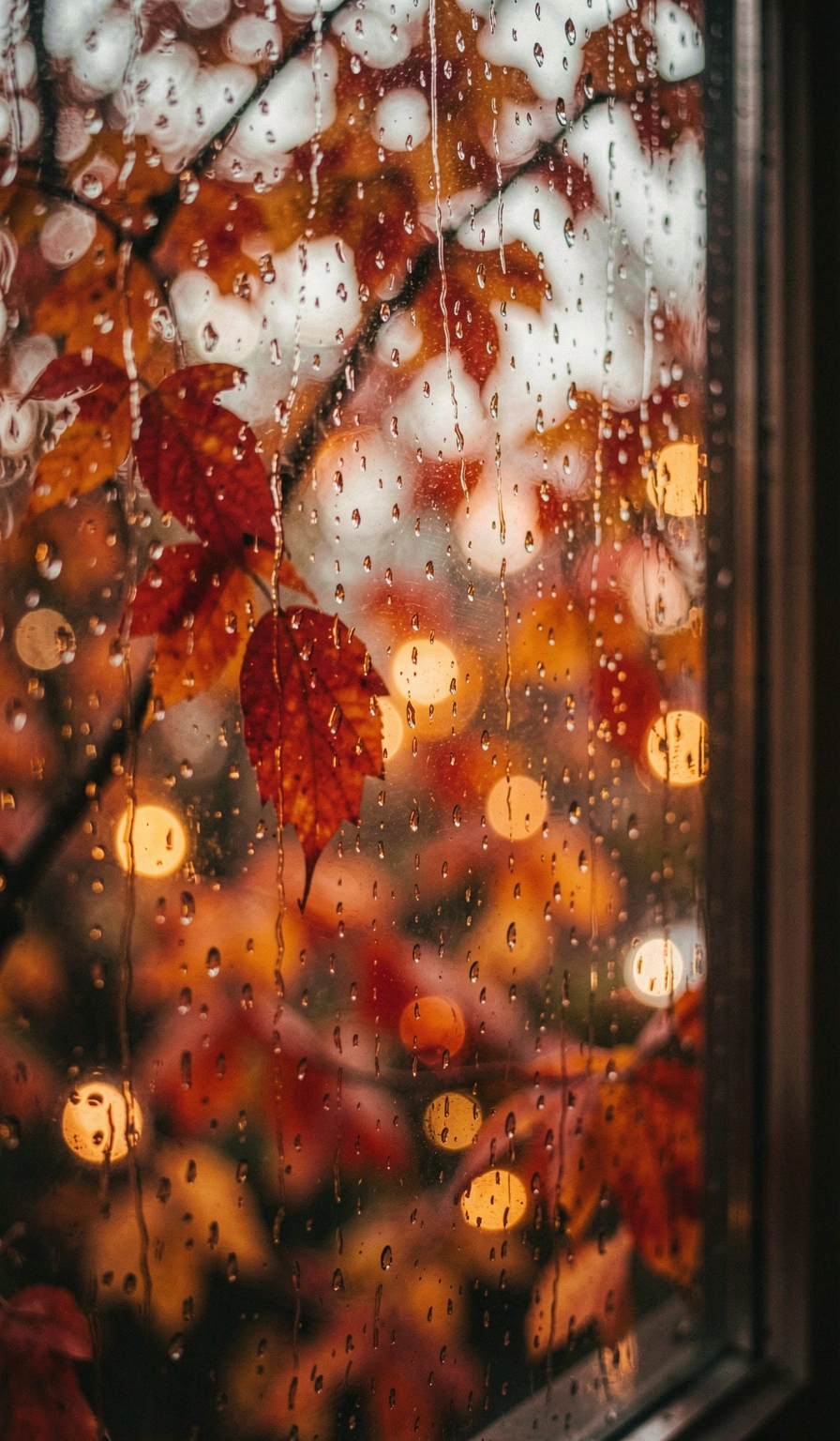 fall wallpaper — rain window 4 (free download)