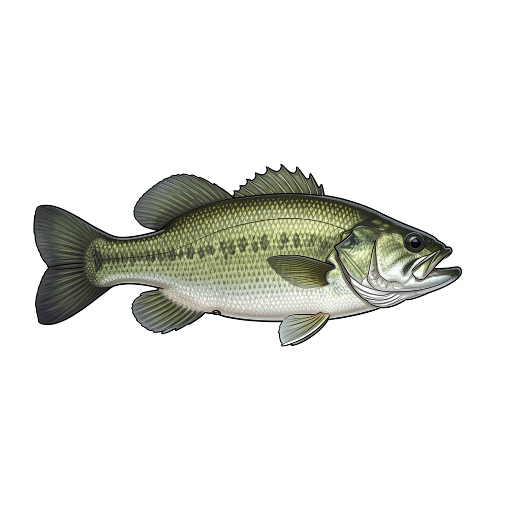 fish clipart — realistic bass 3 (free download)