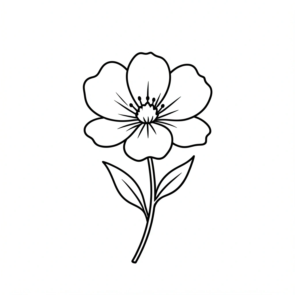 flower clipart — line art 1 (free download)