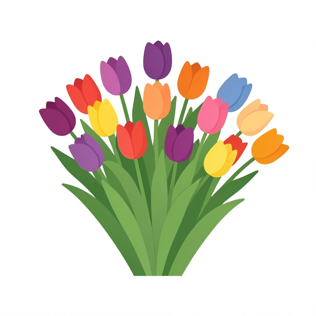 flower clipart — tulip bunch 1 (free download)