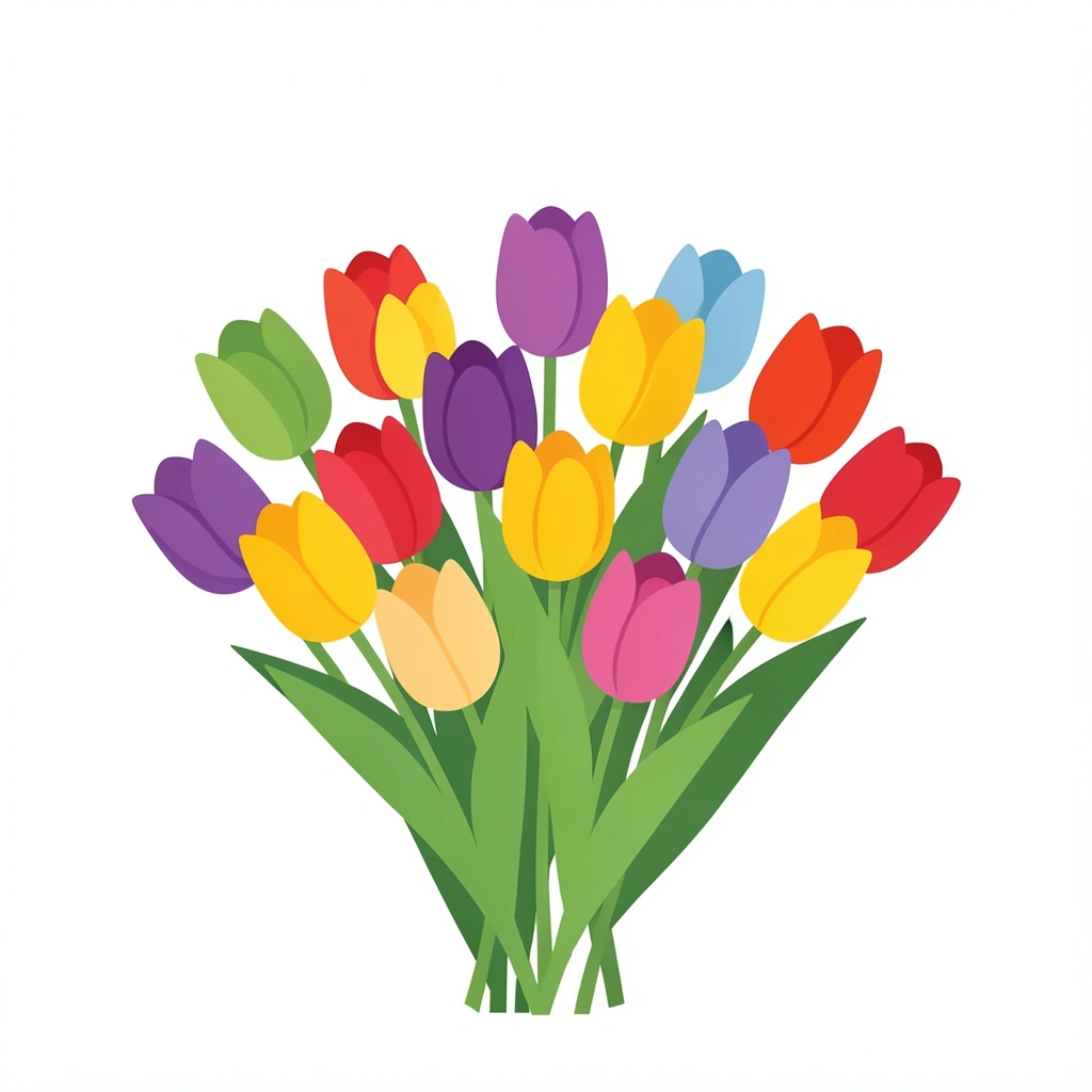 flower clipart — tulip bunch 2 (free download)