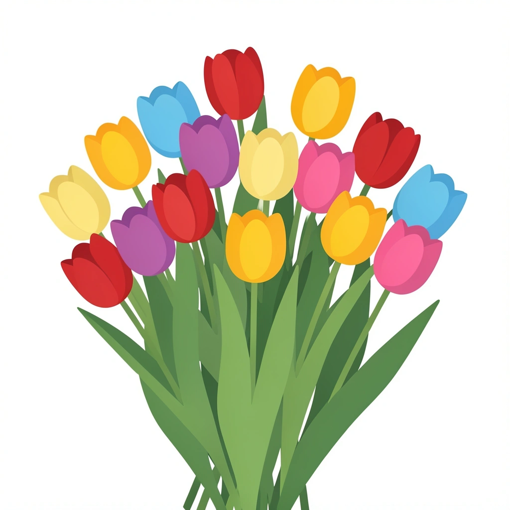flower clipart — tulip bunch 3 (free download)