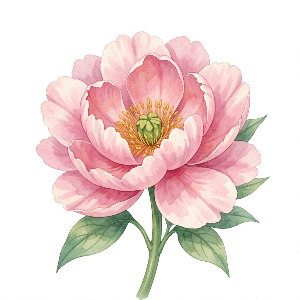 flower clipart — watercolor peony 1 (free download)