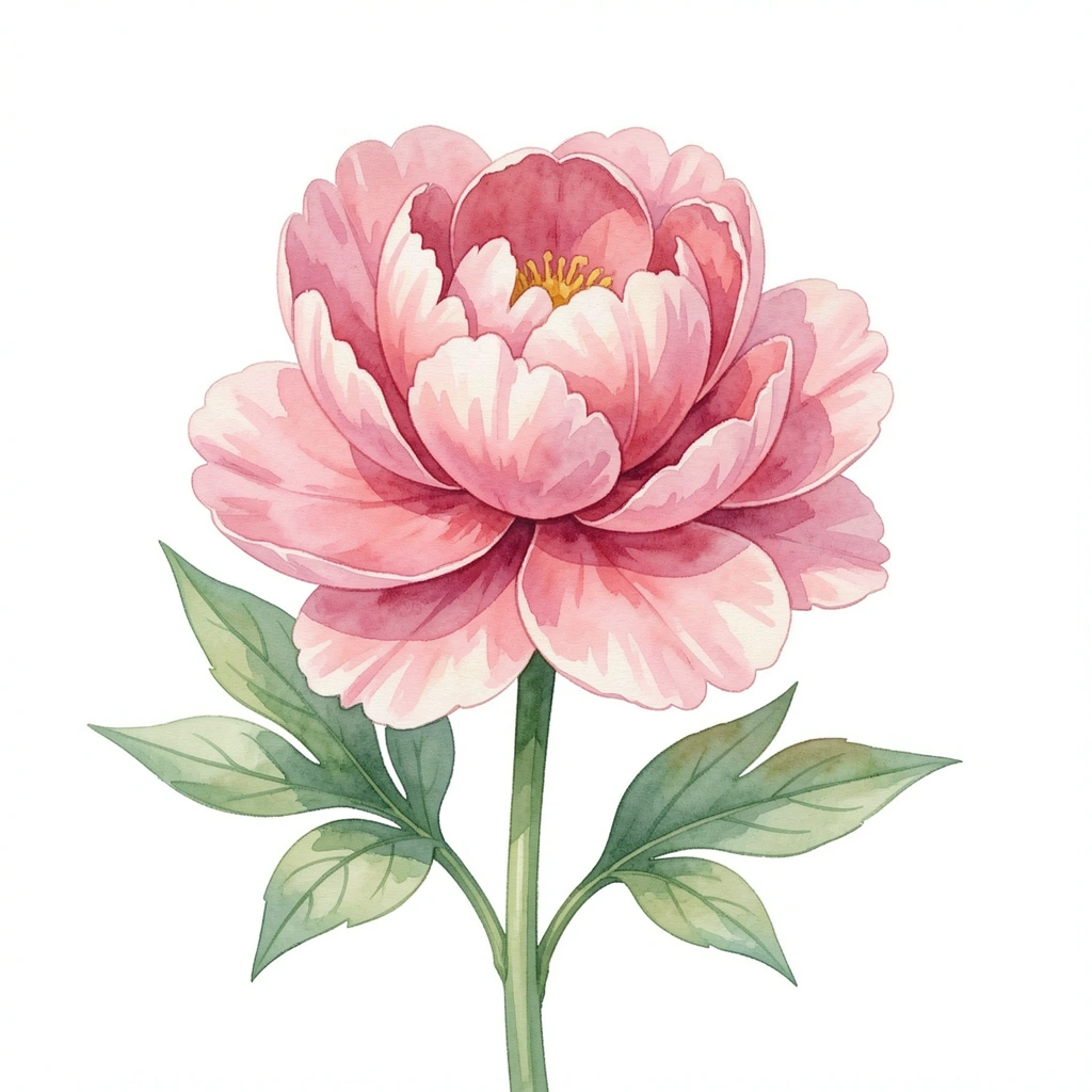flower clipart — watercolor peony 2 (free download)