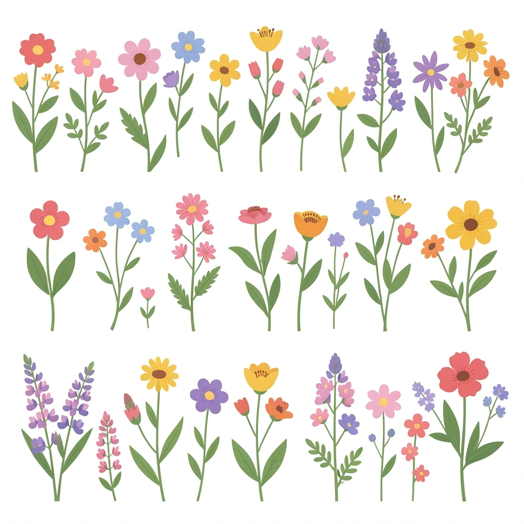 flower clipart — wildflower set 2 (free download)
