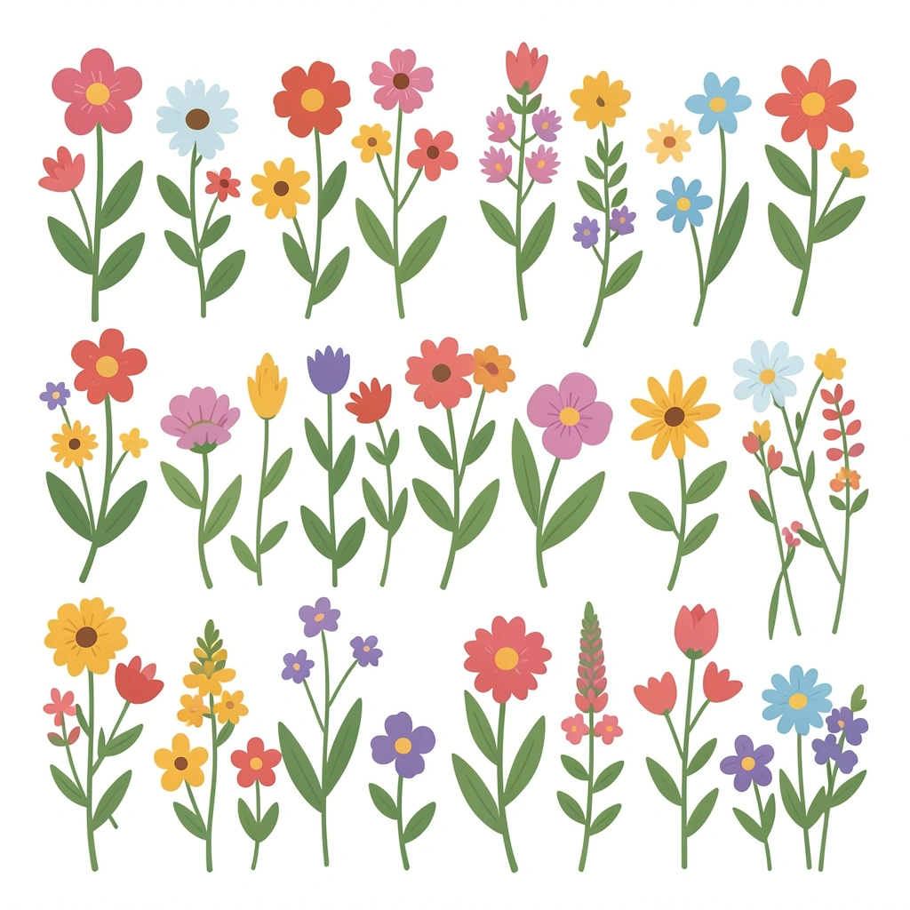 flower clipart — wildflower set 3 (free download)