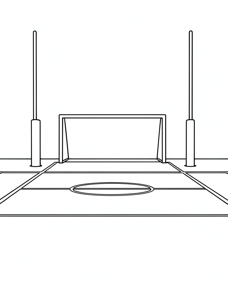 football coloring pages — goal posts 1 (free download)