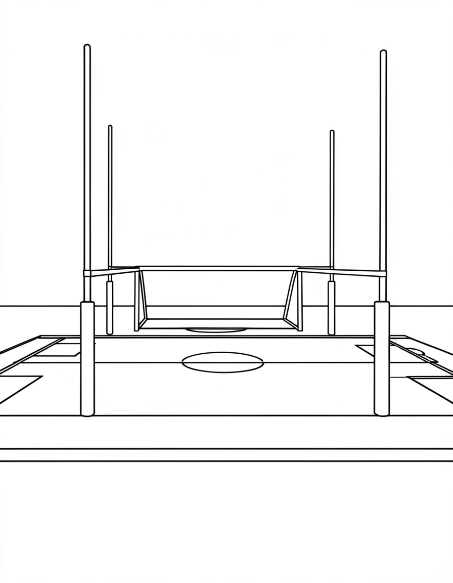 football coloring pages — goal posts 2 (free download)