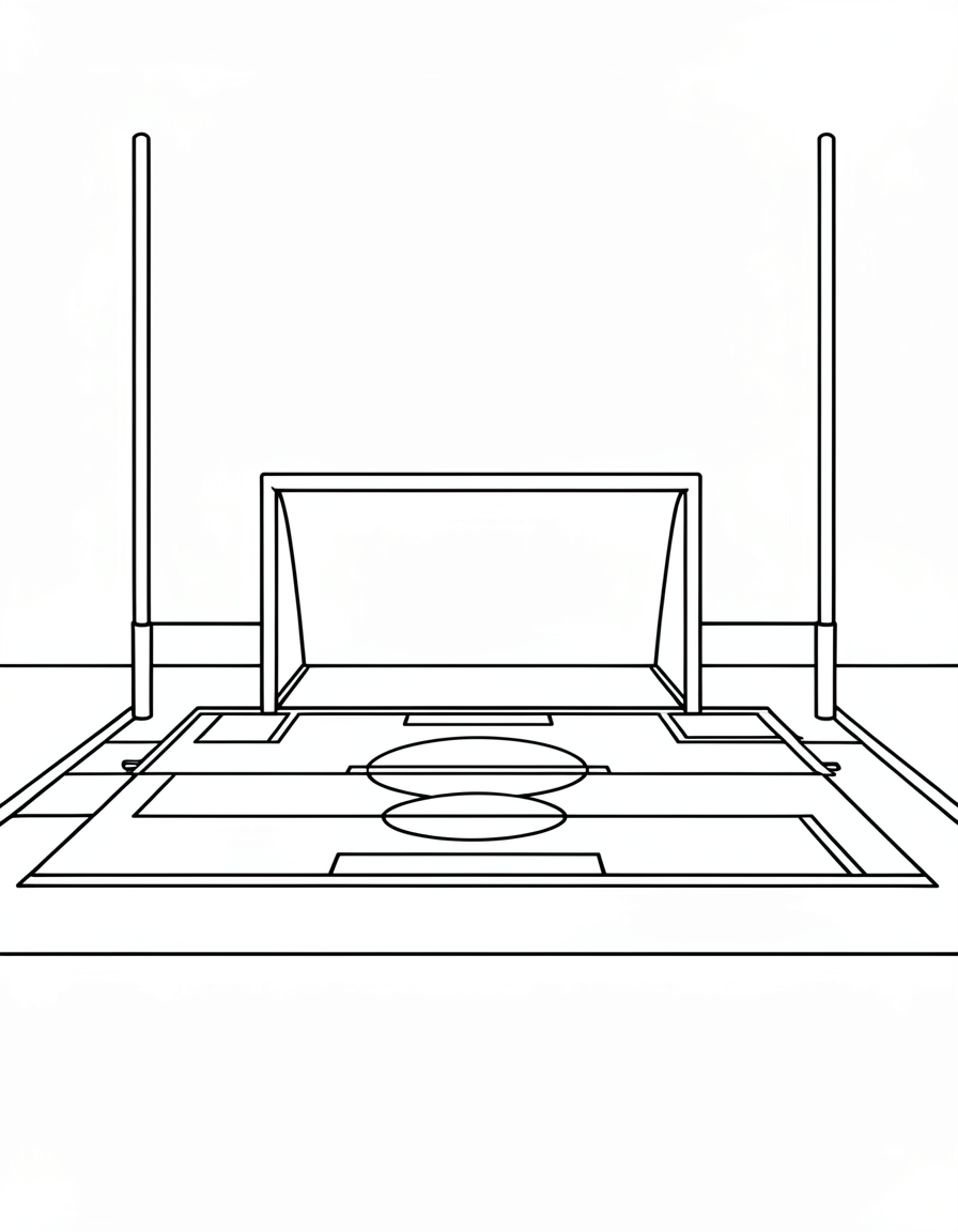football coloring pages — goal posts 3 (free download)