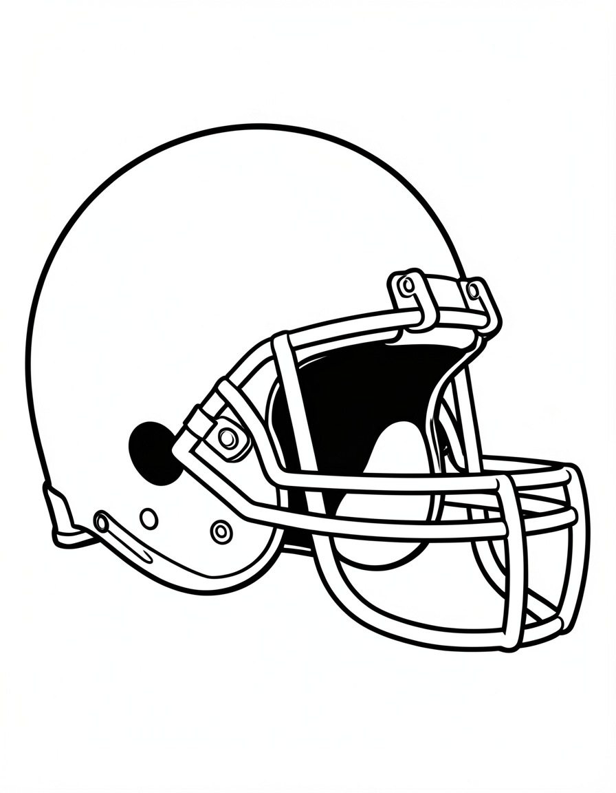 football coloring pages — helmet generic 1 (free download)