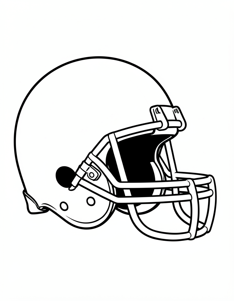 football coloring pages — helmet generic 2 (free download)