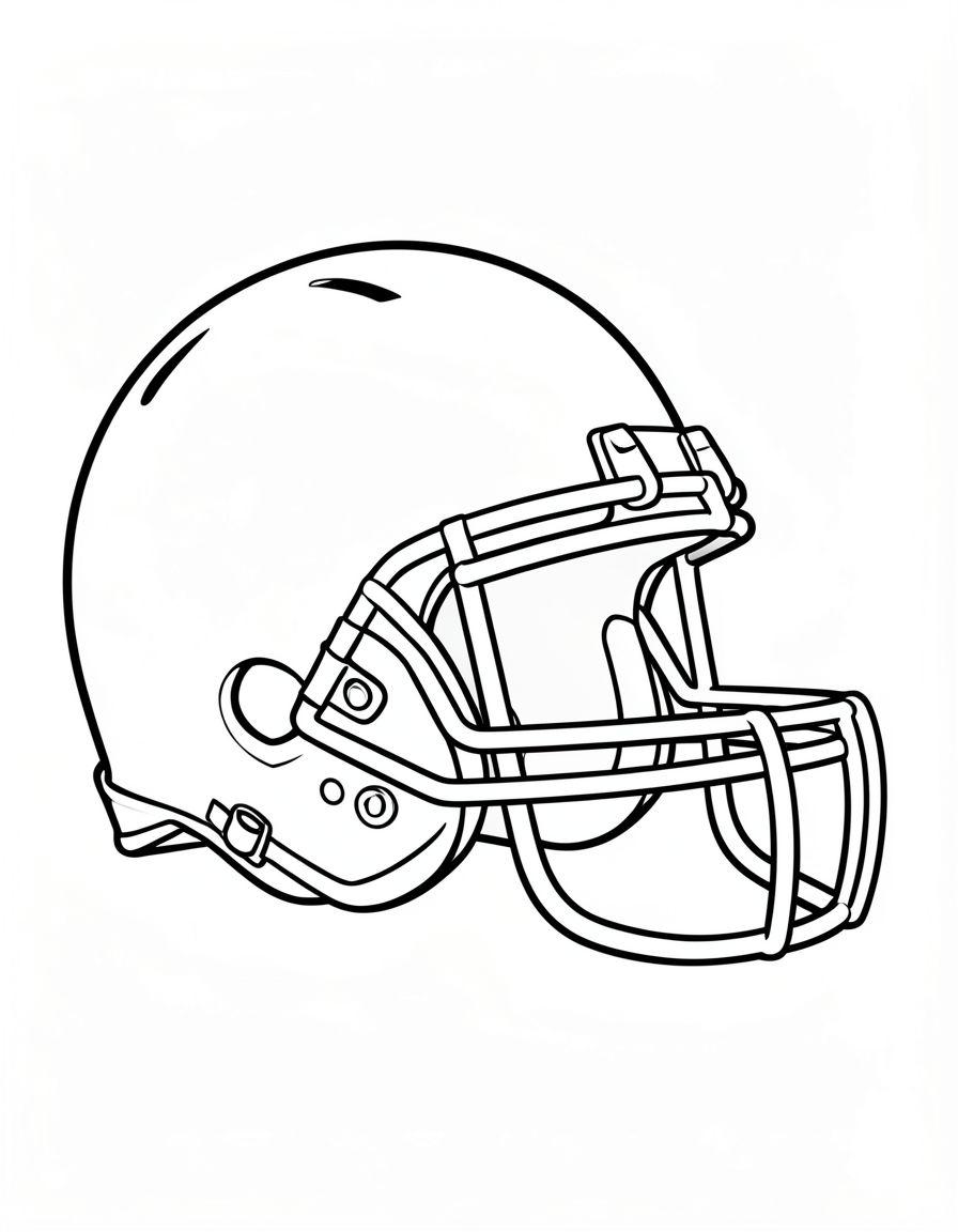 football coloring pages — helmet generic 3 (free download)