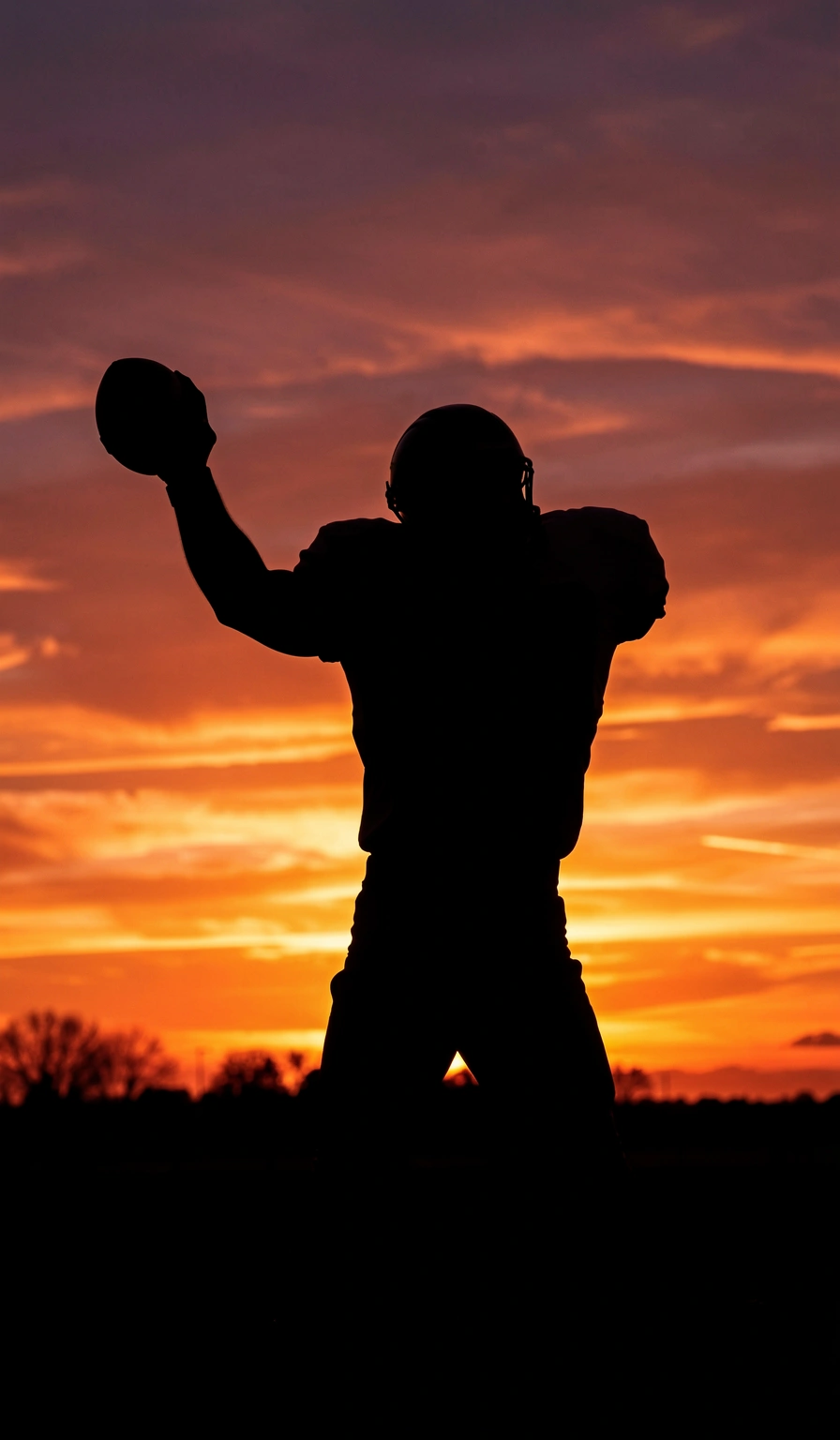 football wallpaper — silhouette throw 2 (free download)