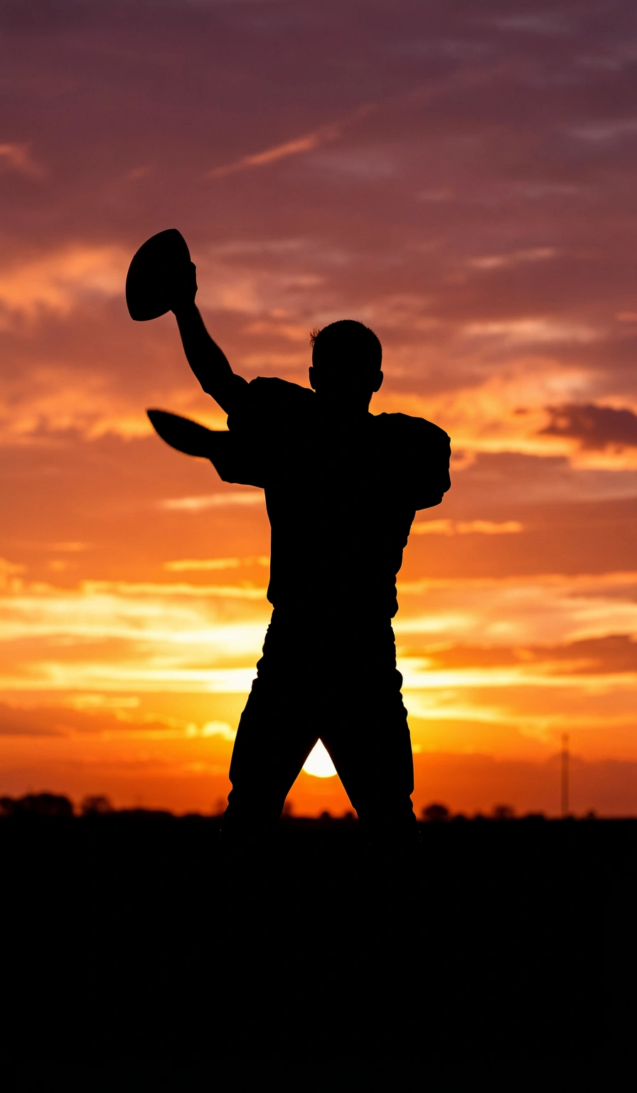 football wallpaper — silhouette throw 3 (free download)