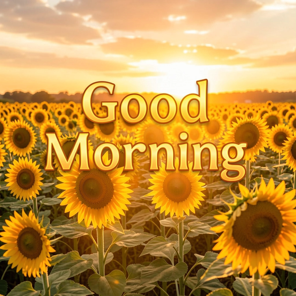 good morning images — sunflower field 1 (free download)