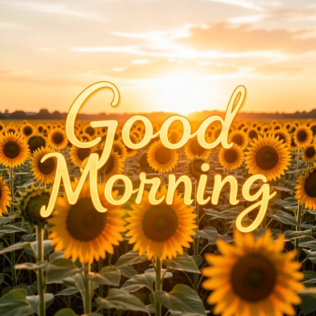 good morning images — sunflower field 2 (free download)