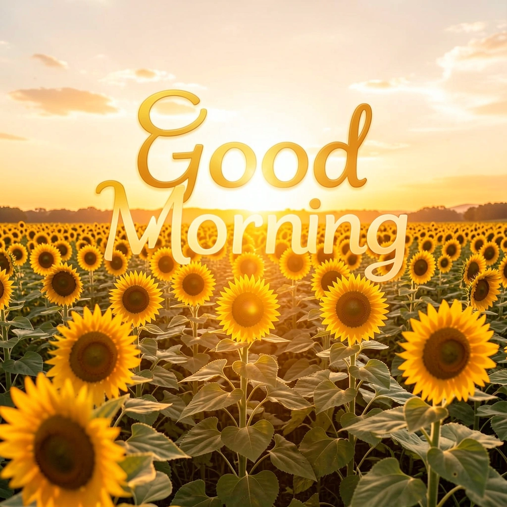 good morning images — sunflower field 3 (free download)