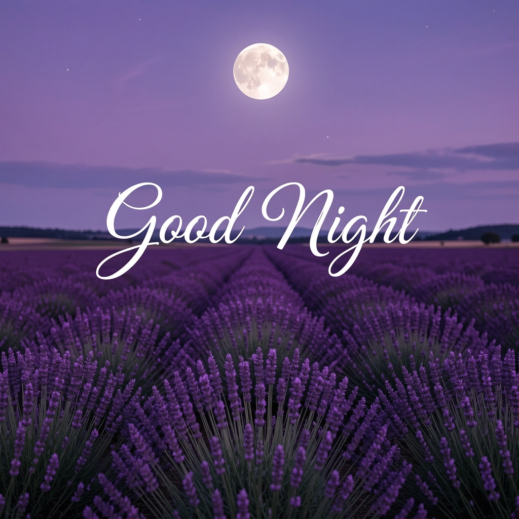 good night images — lavender field 1 (free download)