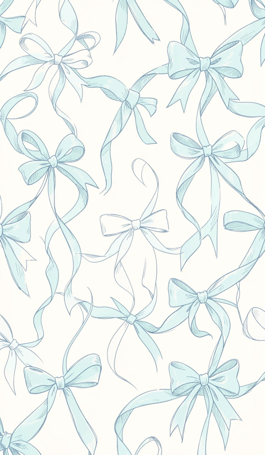 hand drawn bows — blue ribbon 1 (free download)