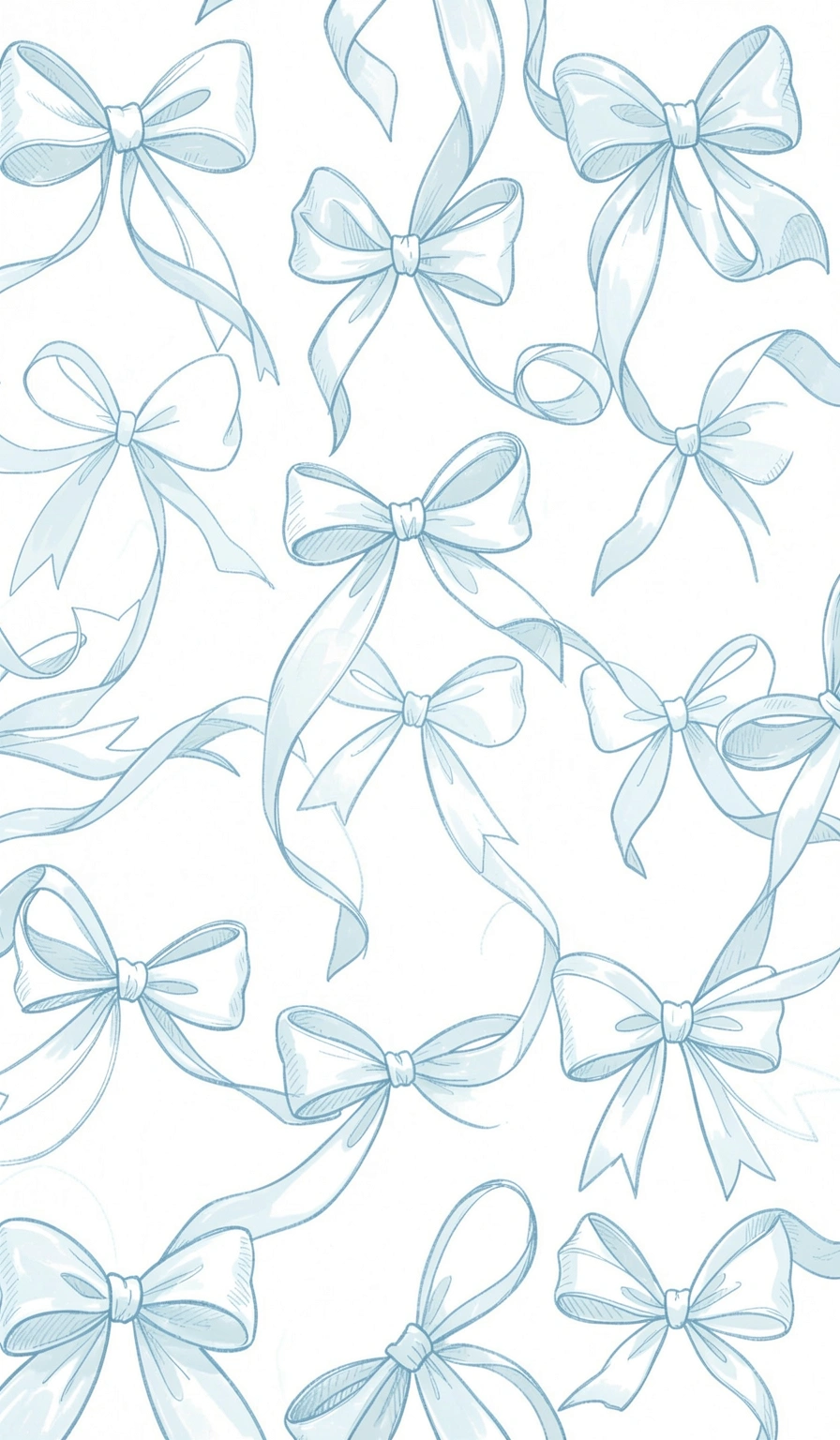 hand drawn bows — blue ribbon 2 (free download)
