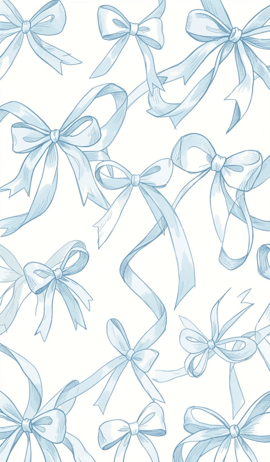 hand drawn bows — blue ribbon 3 (free download)