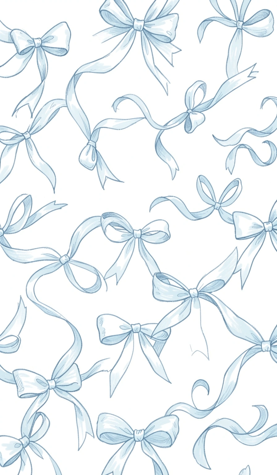 hand drawn bows — blue ribbon 4 (free download)