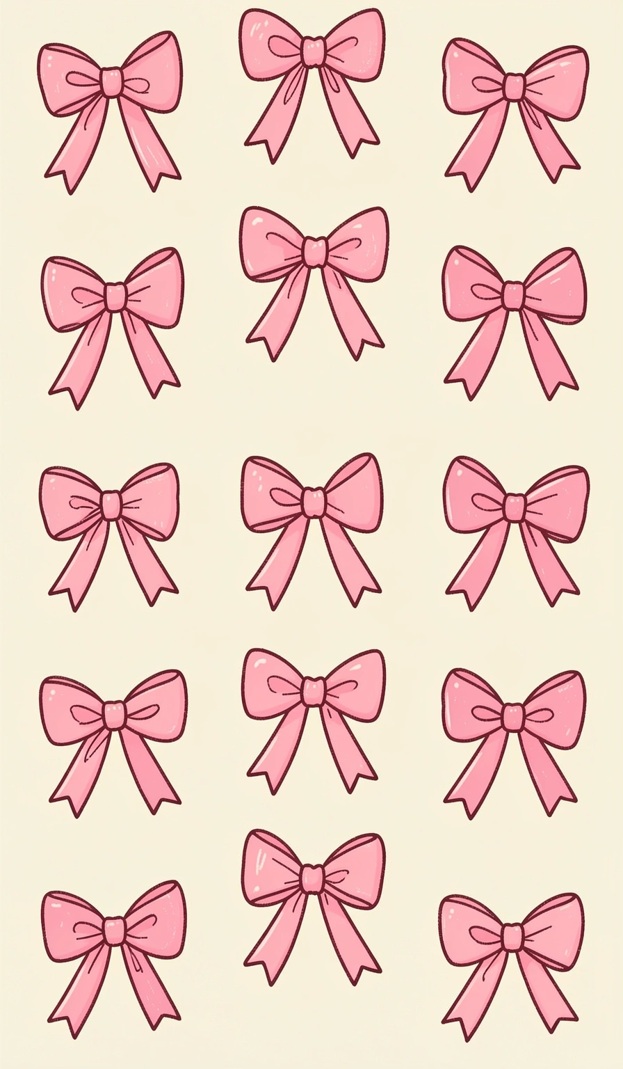 hand drawn bows — pink pattern 3 (free download)