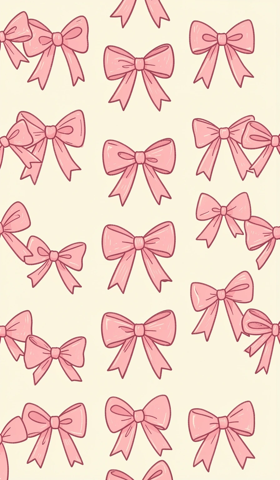 hand drawn bows — pink pattern 4 (free download)