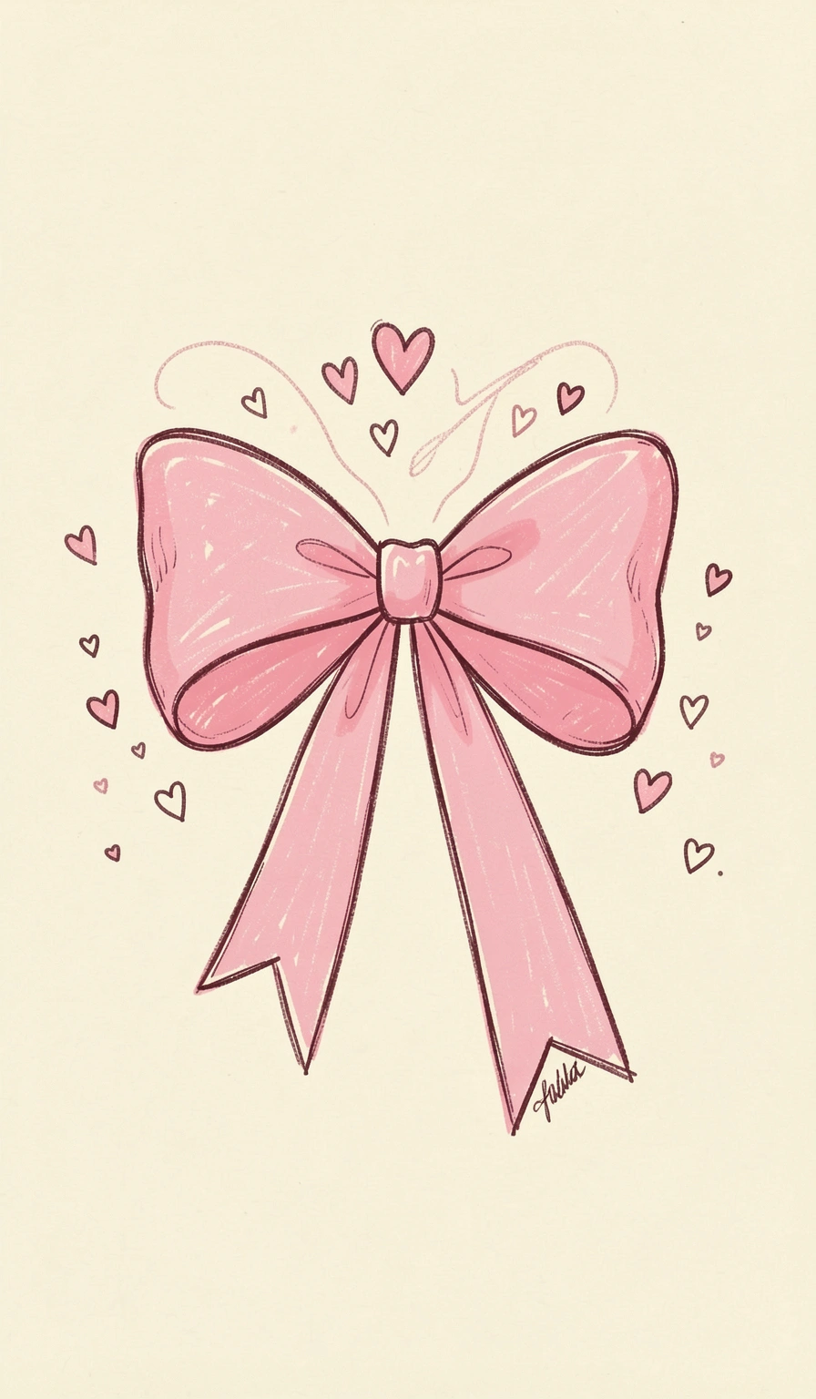 hand drawn bows — single large 1 (free download)