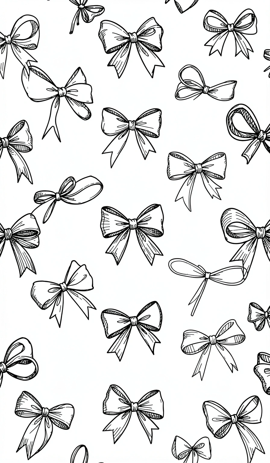 hand drawn bows — sketch black 1 (free download)