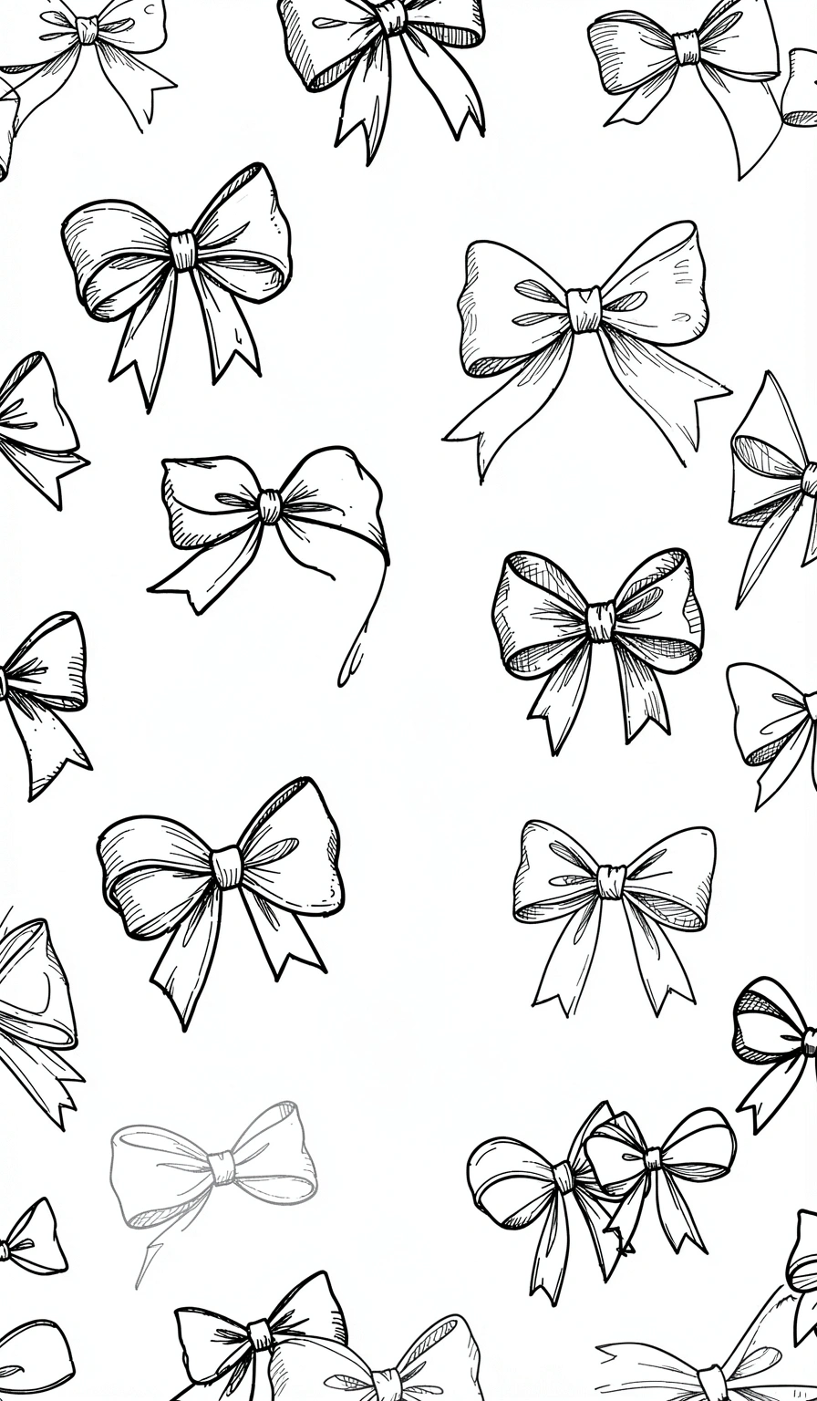 hand drawn bows — sketch black 2 (free download)