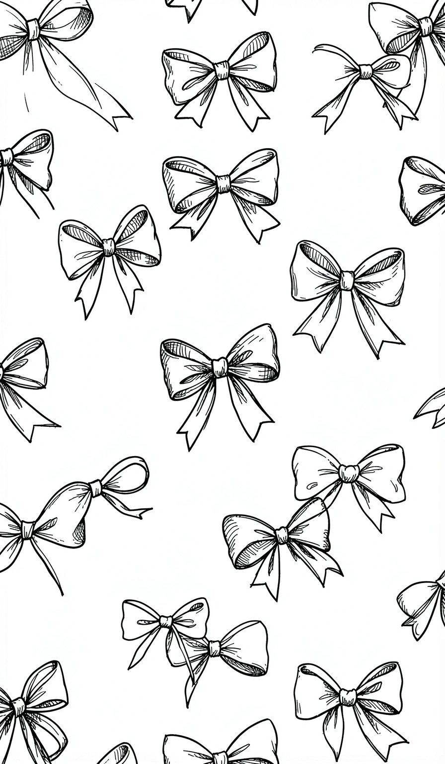 hand drawn bows — sketch black 3 (free download)