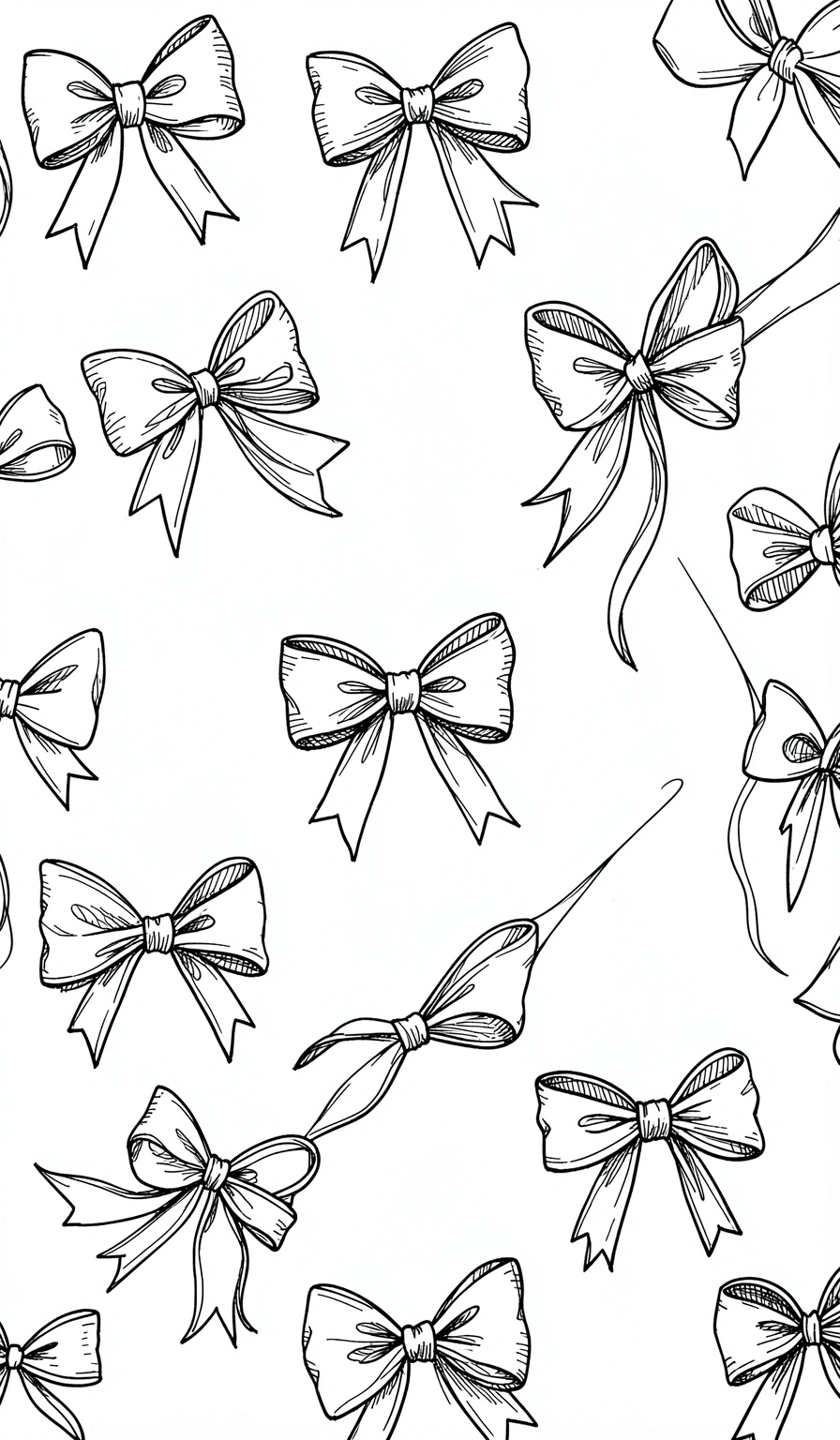 hand drawn bows — sketch black 4 (free download)