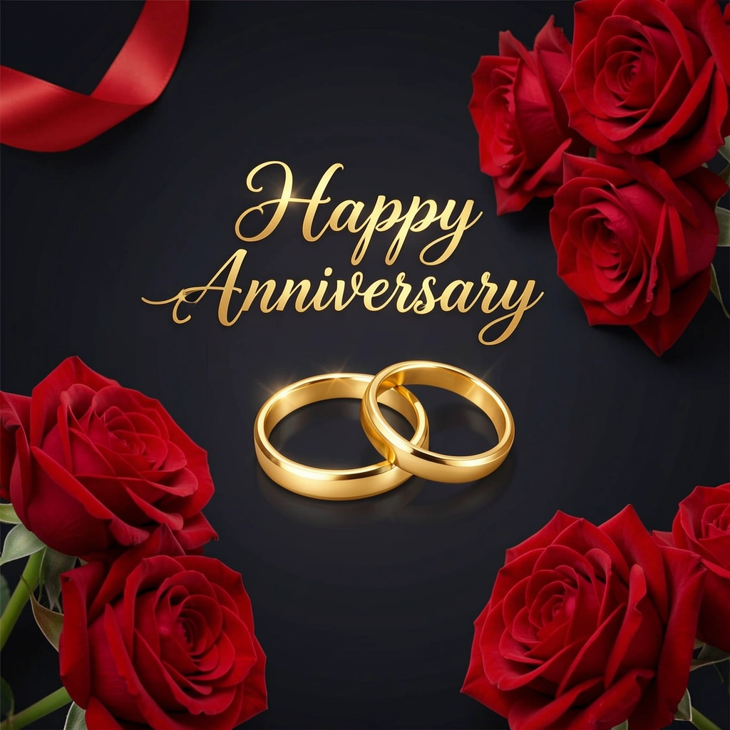 happy anniversary images — roses gold 3 (free download)
