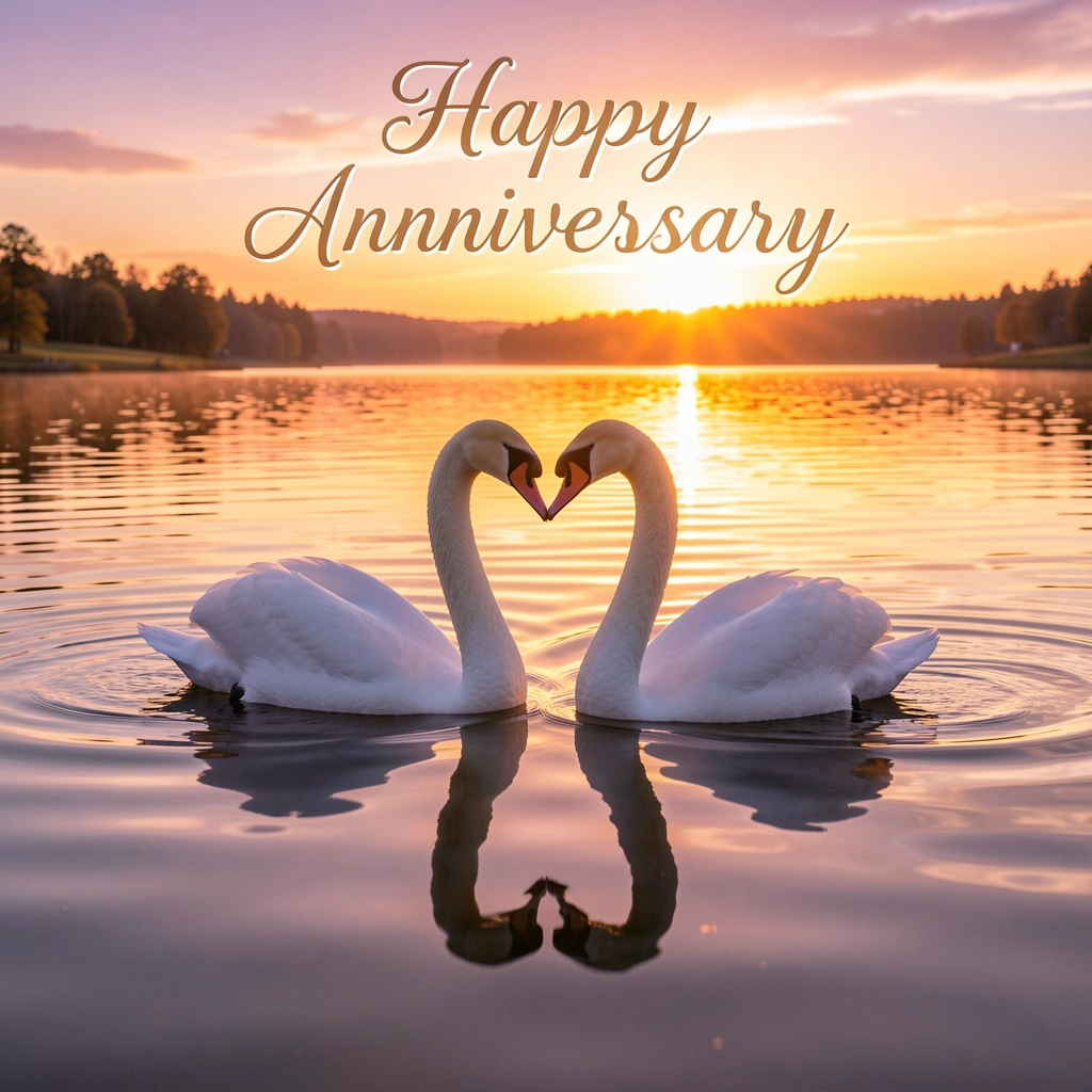 happy anniversary images — swans 1 (free download)