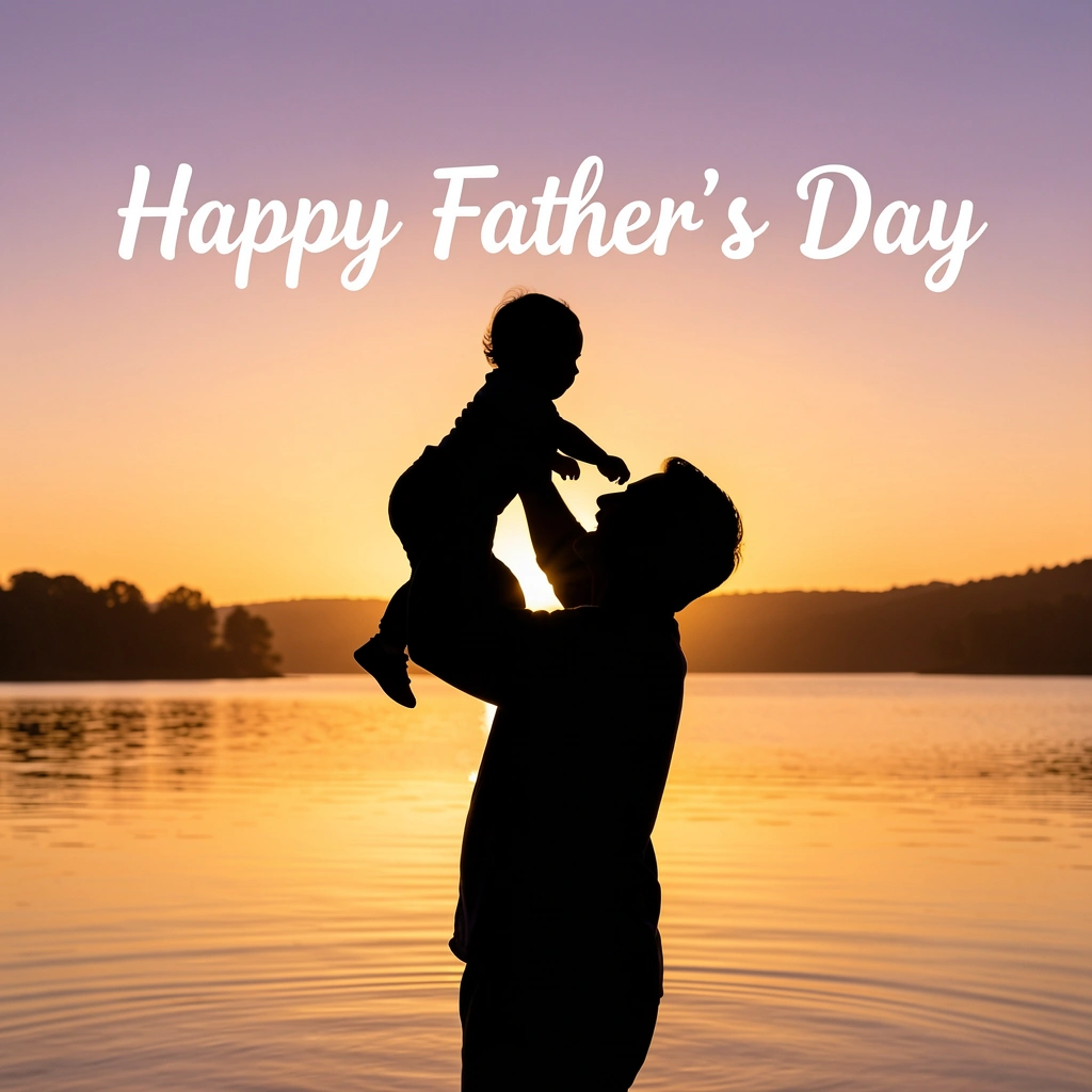 happy fathers day images — dad kid sunset 1 (free download)