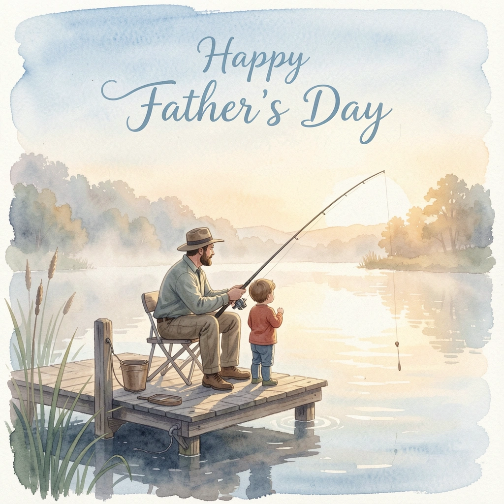 happy fathers day images — fishing morning 1 (free download)
