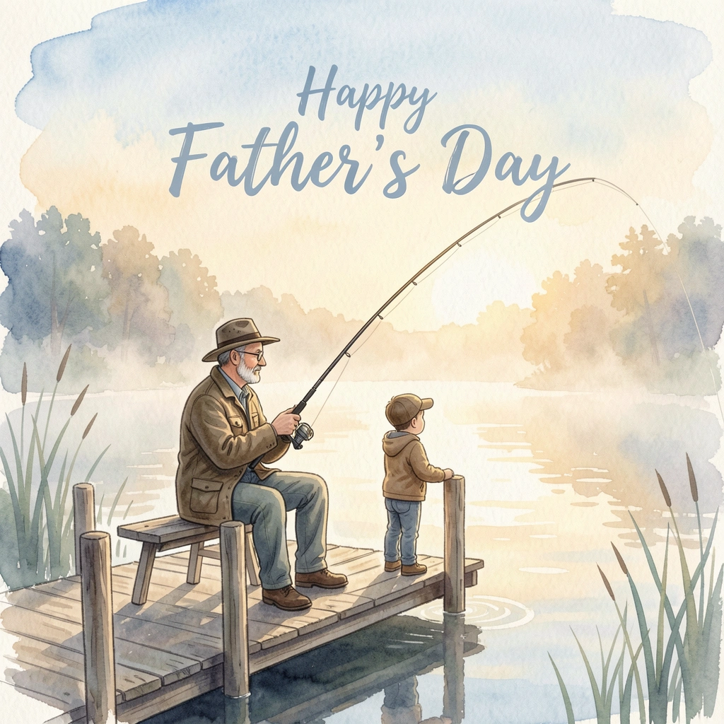 happy fathers day images — fishing morning 2 (free download)