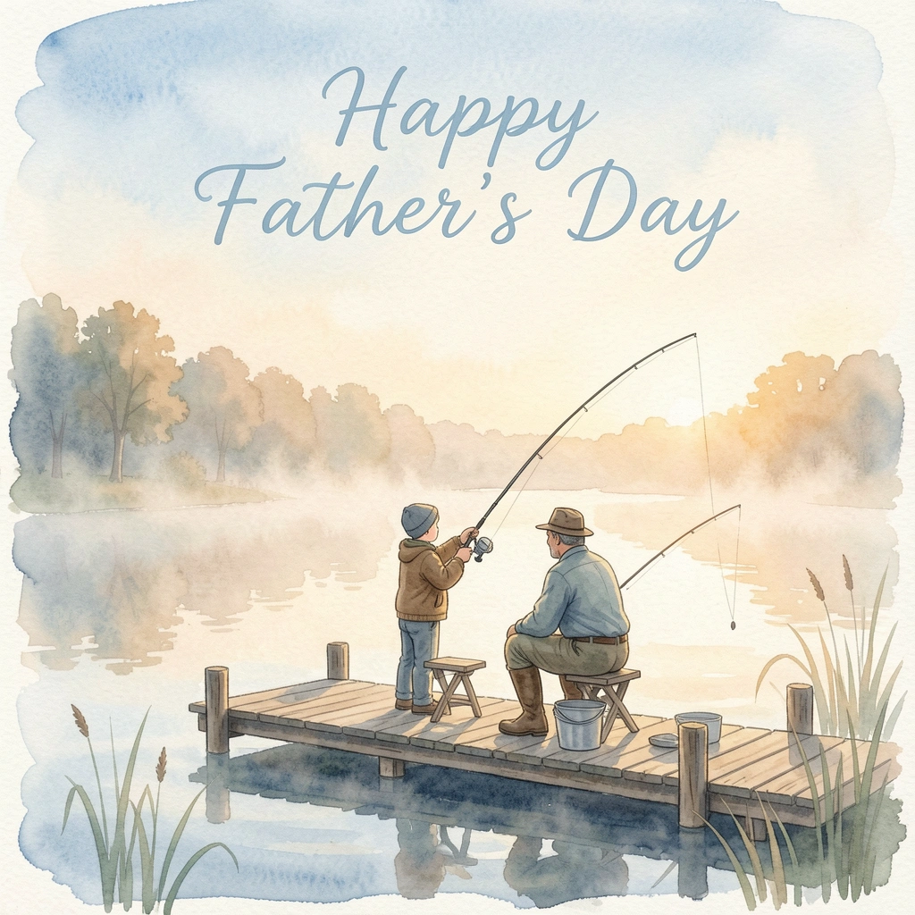 happy fathers day images — fishing morning 3 (free download)