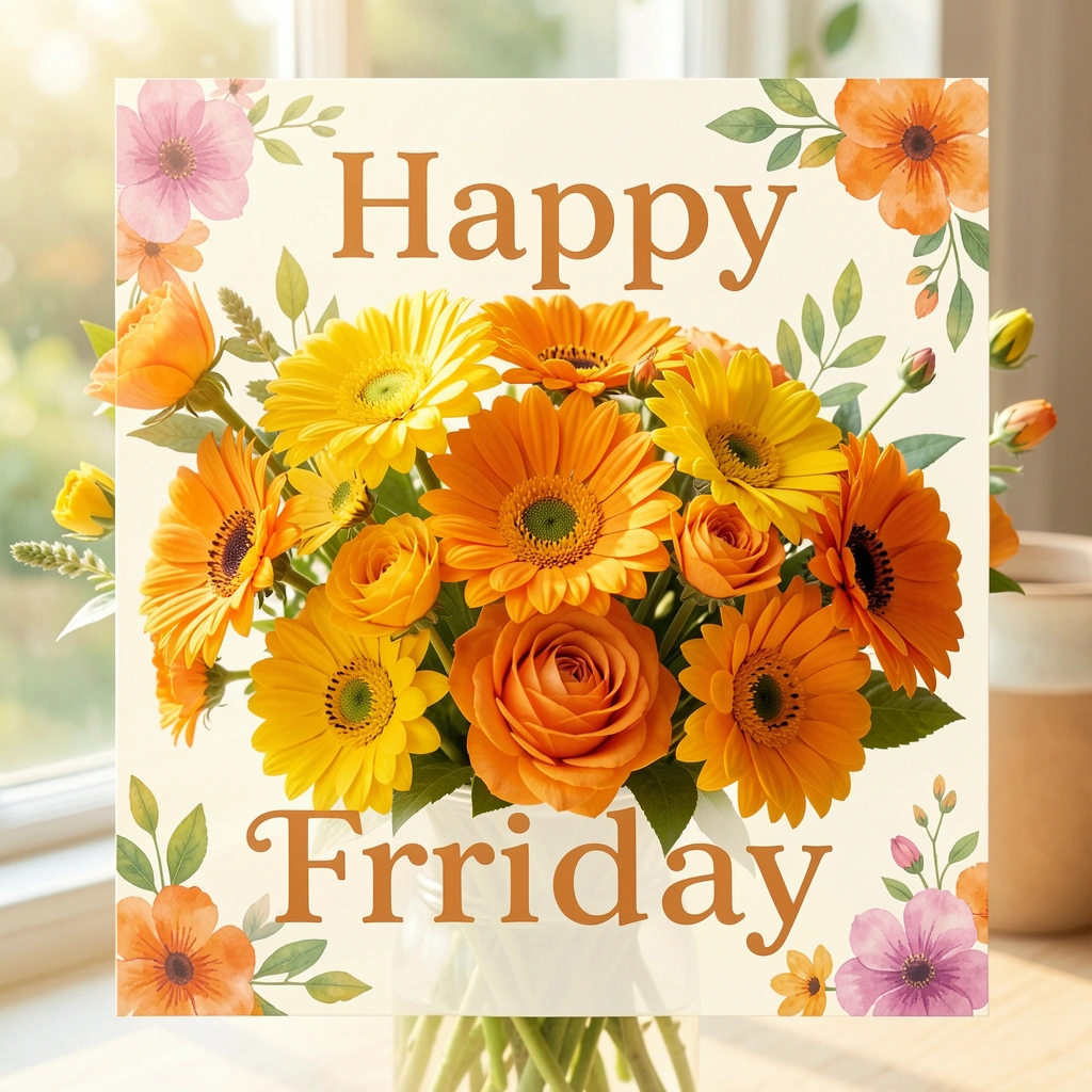 happy friday images — flowers bright 1 (free download)